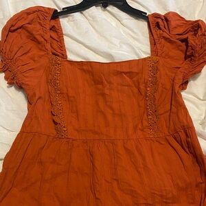 Abound Puff Sleeve Lace
Trim Dress